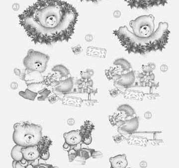 Craft UK Silver Christmas Decoupage Bear Supply