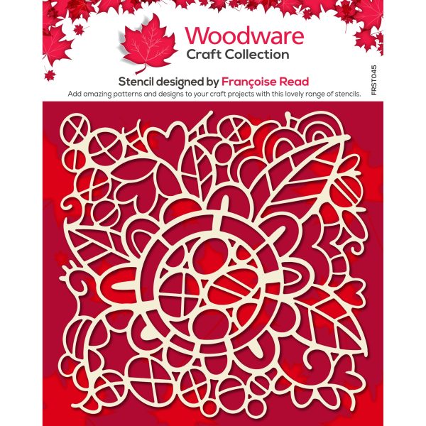 Woodware Flower Doodle 6.8 in x 6.8 in Stencil Sale