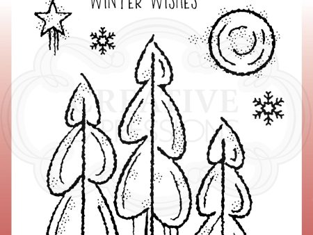 Woodware Clear Singles Winter Trees 4 in x 6 in Stamp Online now