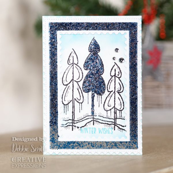 Woodware Clear Singles Winter Trees 4 in x 6 in Stamp Online now