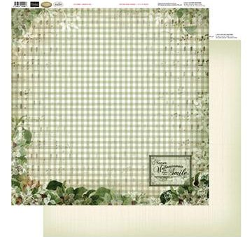 12x12 Patterned Paper  - Green Plaid - Vintage Rose Collection (5) Online