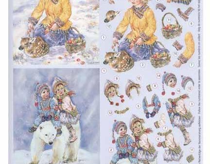 3D Paintbox Precut Winter Kids on Bear Hot on Sale