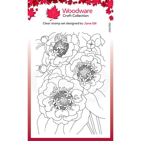 Woodware Clear Singles Zinnia 4 in x 6 in Stamp Online