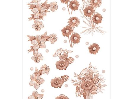 Craft UK Precut 3D Toppers - Floral Sepia Decoupage For Sale