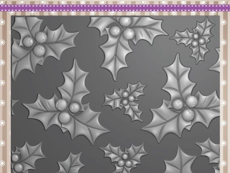 3D Embossing Folder - Holly Leaves & Berries Discount