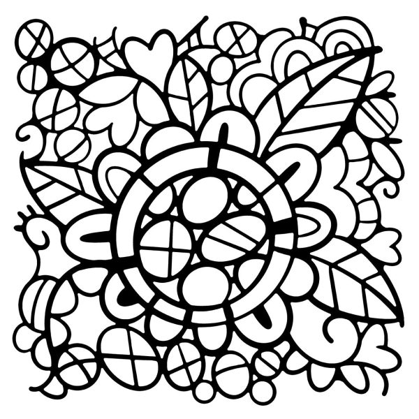 Woodware Flower Doodle 6.8 in x 6.8 in Stencil Sale