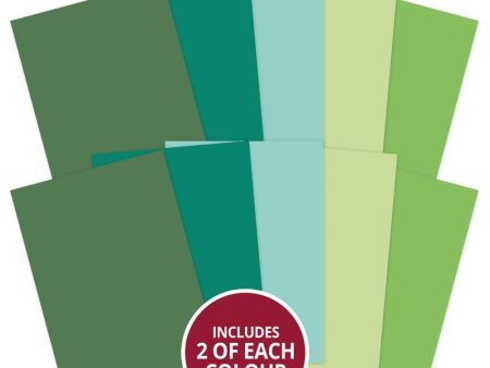 Adorable Scorable A4 Cardstock x 10 sheets - Green Shades Hot on Sale