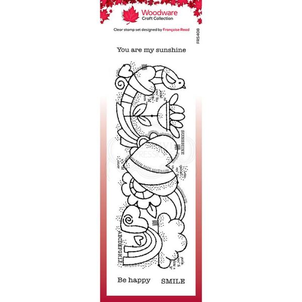 Woodware Clear Singles Heart Border 8 in x 2.6 in stamp For Sale