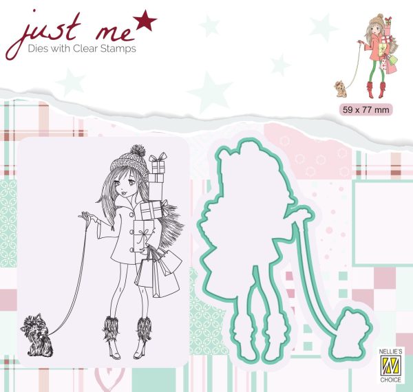 Just Me Stamp & Die Set Christmas Shopping Supply