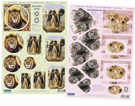 3D Precut - 2 sheets Animals elephant puppies Discount