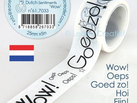 Washi Tape Dutch Sentiments 1 “Wow”, 25mm X 5m Cheap