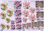 3D Precut - Dark Pink Flowers-2 sheets Online now