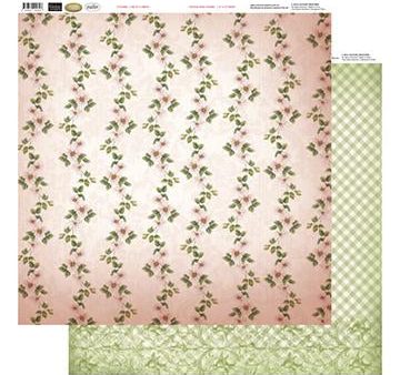 12x12 Patterned Paper  - Line Of Flowers - Vintage Rose Collection (5) Online