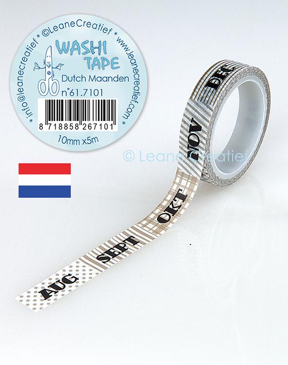 Washi Tape Dutch Maanden, 10mm X 5m Online Sale