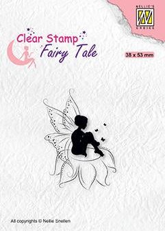 Clear Stamp Fairy Tale - 18 Elf Sitting on Flower For Cheap