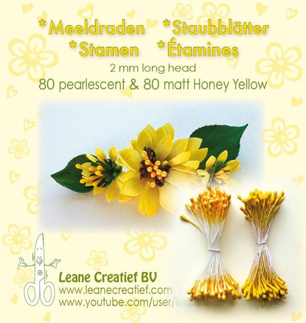 Stamen 2mm, 80 Matte & 80 Pearl Honey Yellow Fashion