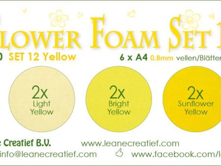 Flower Foam Set 12, 6 Sheets A4 3X2 Yellow Colours For Sale