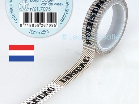 Washi Tape Dutch Dagen Van De Week, 10mm X 5m Online now