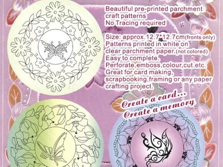 3 Parchment Patterns -Flowers & Butterflies Fashion